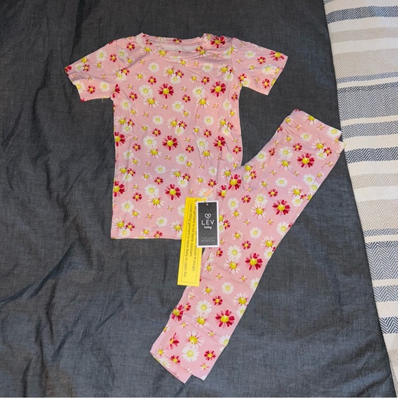 Lev Baby Grace Short Sleeve Bamboo Pajama Set - 4T - Picture 3 of 3